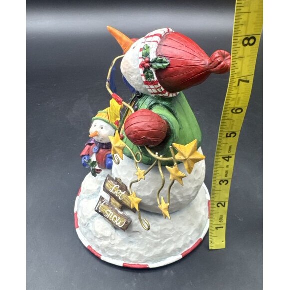 VTG Debra Jordan Bryan LET IT SNOW Snowman & Little Snowman Figurine Christmas - Picture 9 of 9